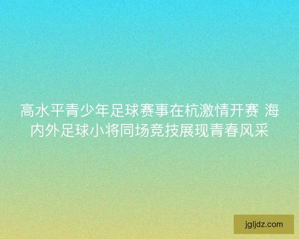 高水平青少年足球赛事在杭激情开赛 海内外足球小将同场竞技展现青春风采