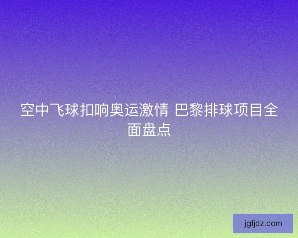 空中飞球扣响奥运激情 巴黎排球项目全面盘点